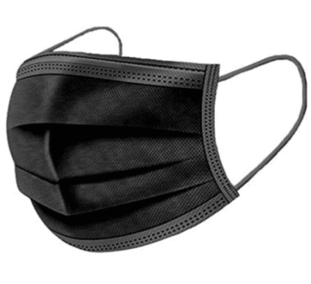 3 Ply Certified Black Masks - Pack of 50