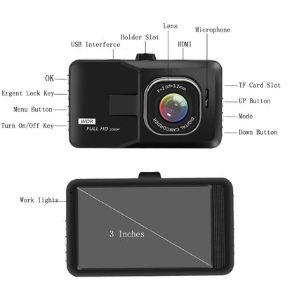 3" HD Car Camera and Recorder