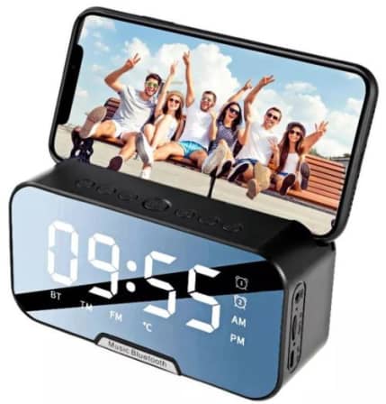 Portable Bluetooth Speaker with Alarm Clock