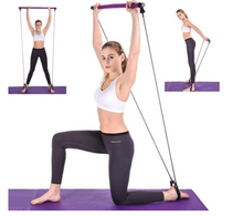 Portable Fitness Exercise Pilates Bar Stick with Resistance Band