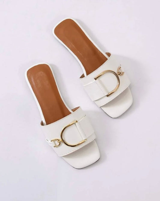 Open toe buckle Decor Sliders